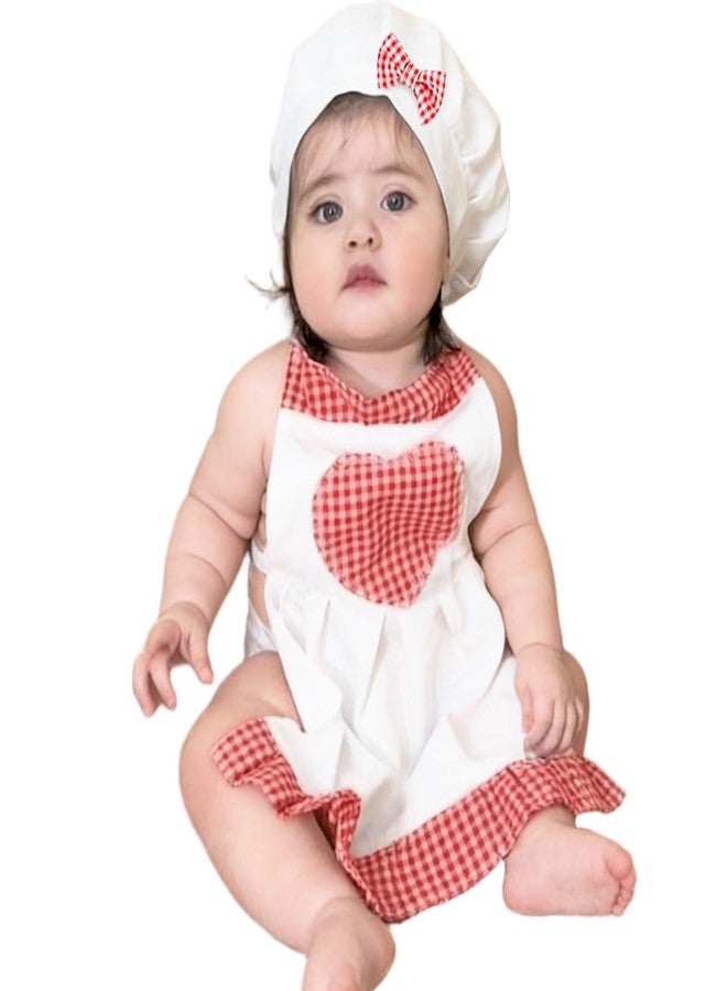 KHC-KHF Newborn Baby Chef Photography Props 2Pcs Cotton Apron Hat Outfit for Newborn Photoshoots Infant Cooking Theme Photo Costume for 8-24 Months Boys Girls - Image 1